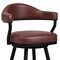Armen Living Justin 30" Bar Height Swivel Vintage Coffee Faux Leather Bar Stool with Black Metal Legs LCJTBABLVC30 - alternate 6